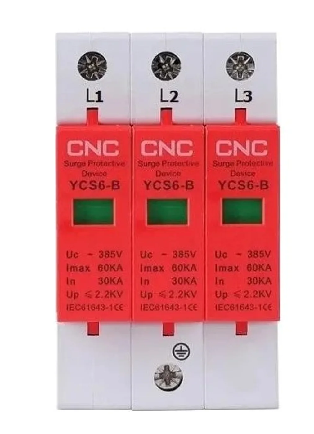 Обмежувач імпульсних перенапруг CNC YCS6-B 3P 30-60KA 385V