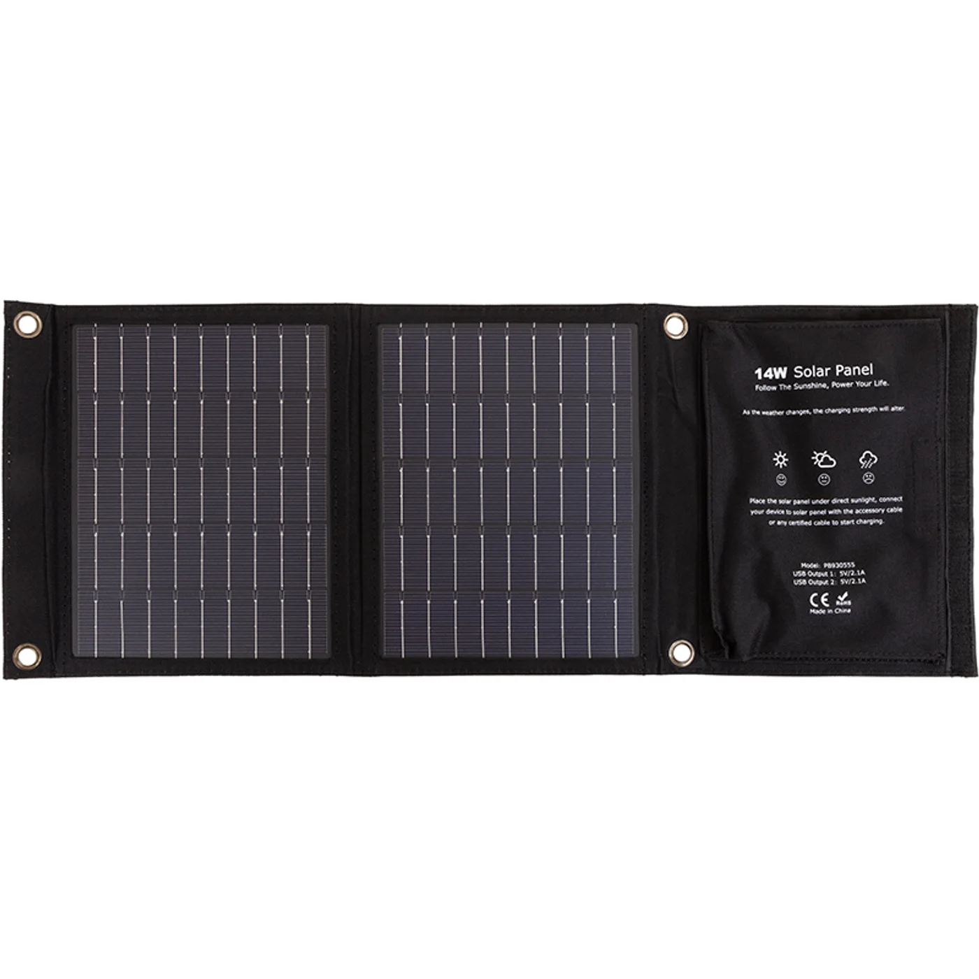 Сонячна панель PowerPlant 14W, 2xUSB-A
